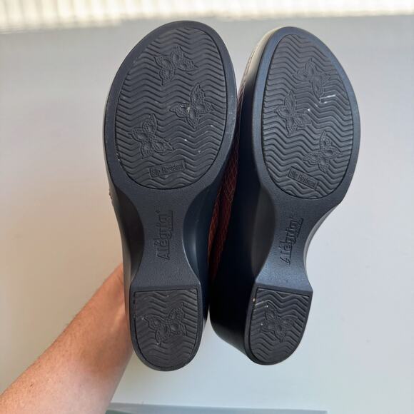 Alegria Brown Snake Leather Etta 2 Lace Up Oxford Clogs Size 37/7 - Picture 8 of 8